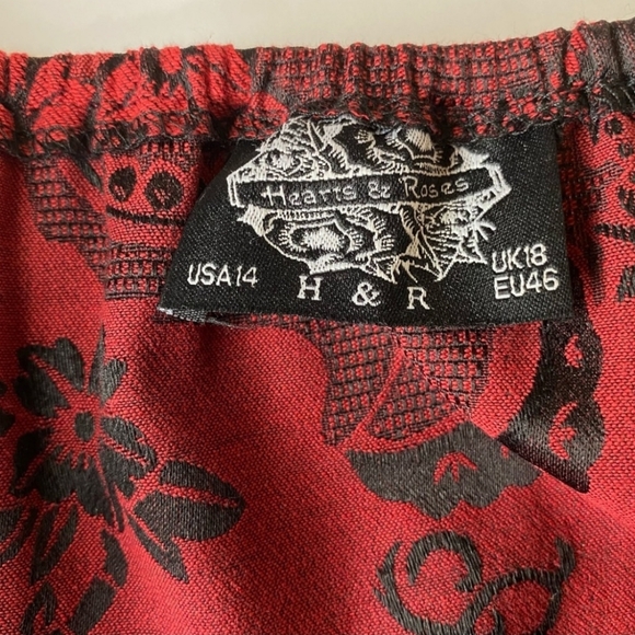 Hearts & Roses Corset Pin-up Dress. Size 14 - Picture 6 of 12